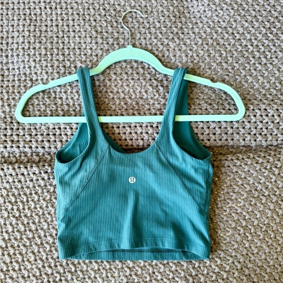 Lululemon Athletica Green Jasper Align Ribbed Cropped Tank Top in Size 2 - Picture 5 of 7